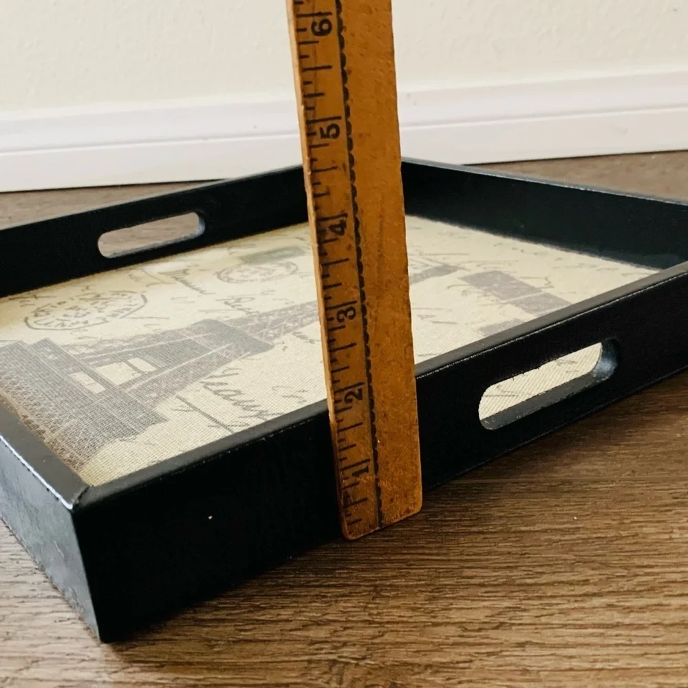 Eiffel Tower Vintage Black and Tan set of trays
